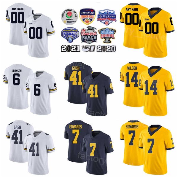 

ncaa michigan wolverines college football 6 cornelius johnson jersey 25 junior colson 23 cj stokes 7 donovan edwards 41 isaiah gash 14 roman, Black