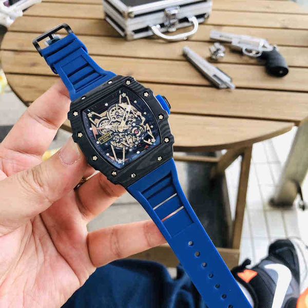 

rm richa men's automatic mechanical watch atmospheric hollow carbon fiber mill large dial fashion characteristics personality