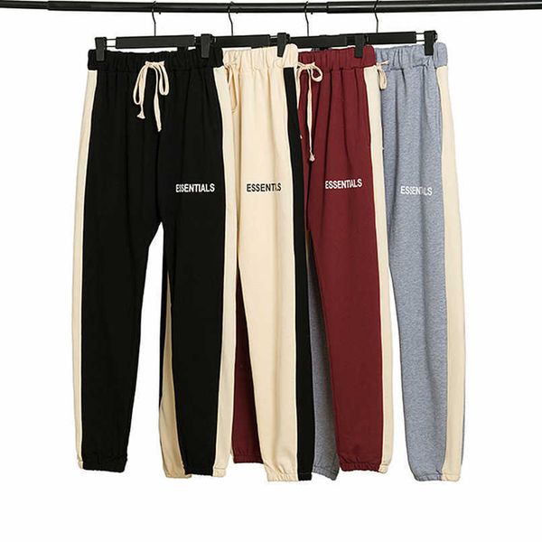

trendy designer essential motion pants thread fear double fashion brand sanitary men's casual street leggings, Black