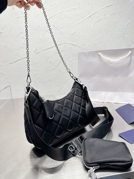 

winter 3-in-1 shoulder bag stylish underarm bags chain adjustable wallet designer handbag crossbody purse zipper messenger bag 2022