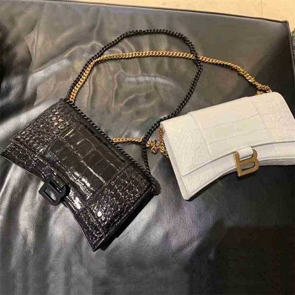 

bag designer balencigas handbags hourglass mini women's chain b-button smooth crocodile single shoulder messenger leather g9np