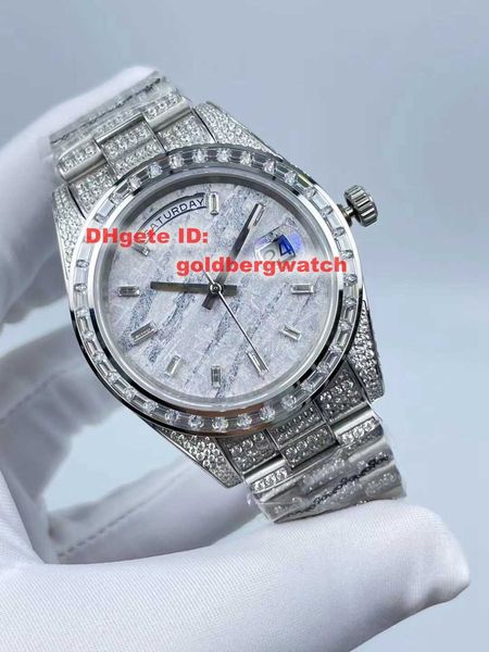 

watches mechanical watches silver luxury fashion mens watch m228238 square full diamonds luminous ice out watch sapphire glass automatic mov
