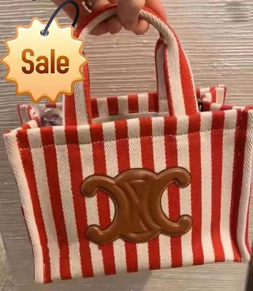 

designer bags bag women 2022 new arc de triomphe striped canvas tote large capacity portable shopping contrast bucket factory direct sale