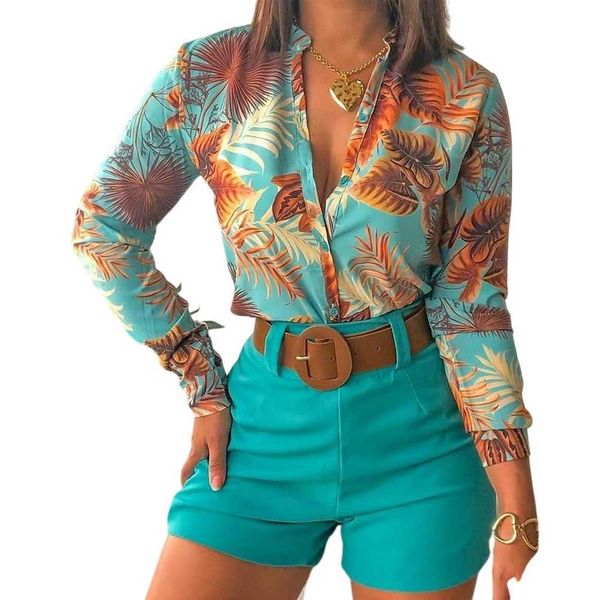

women's two piece pants 2022 women's suit summer tracksuit shorts sets two piece sets women outifits long sleeve print blouses wom, White