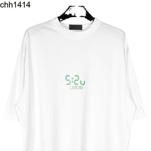 

high fashion botvega veneta new balencaigass day limited 520 clock glow in the dark printing couple t-shirt men's and women's shor, White;black