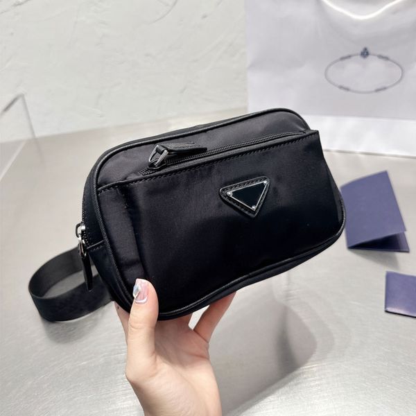 

belt waist bag crossbody bags men women chest bags metal triangle black classic waterproof nylon bumbag purse new fannypack large capacity a