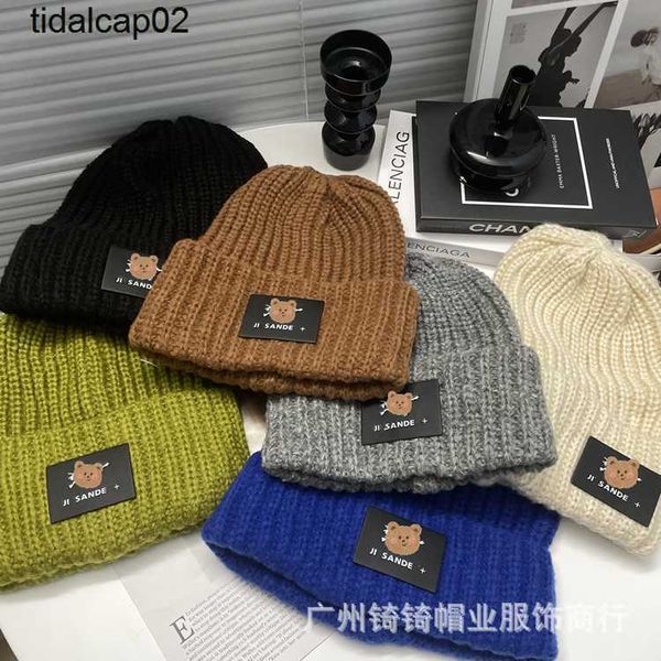 

jil s birdhome new style coarse wool knitted pile hat korean wool fashion warm pullover hats, Blue;gray