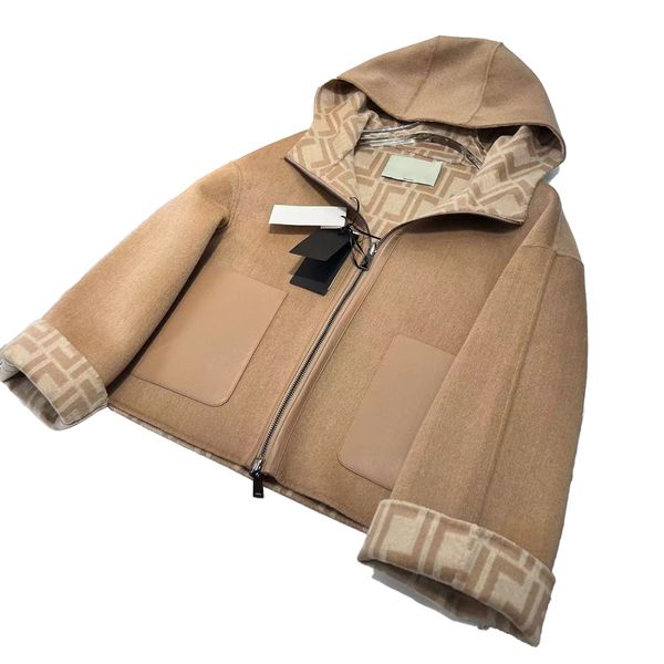 

women jackets designer winter outdoor pocket hoodie in full letters logo luxury jacket fashion casual street leisure streetwear long sleeves, Black;brown