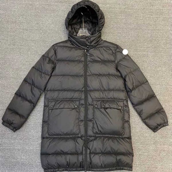 

mayan designer women's down jacket embroidered big badge jackets women long jacket woman, Black