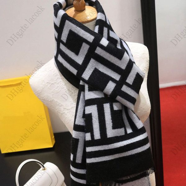 

winter cashmere luxurys scarf mens womens designer shawl scarfs leisure warm classic letters versatile christmas gift with box, Blue;gray