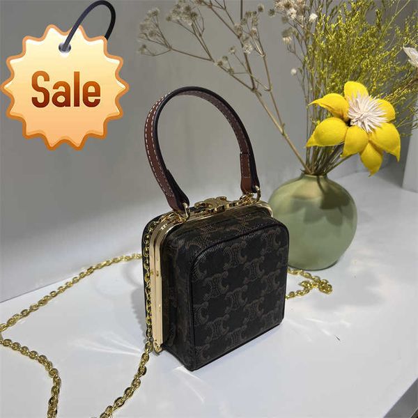 

designer bags 2022 new triumphal arch female cowhide flower small square niche lock box portable one shoulder messenger bag factory direct s