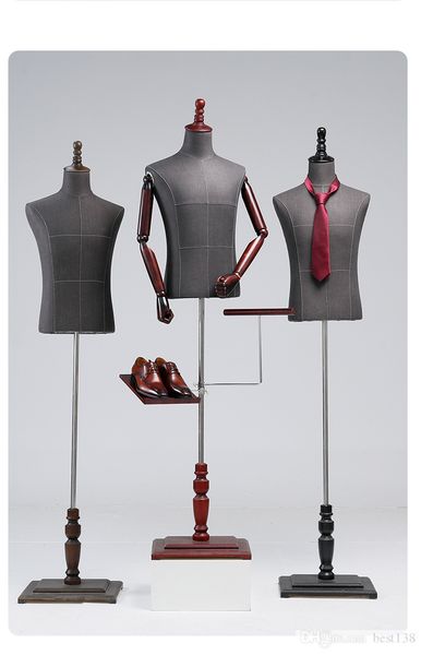 

fashion store mannequin men full body window suit display model hanger half body black cloth, Khaki