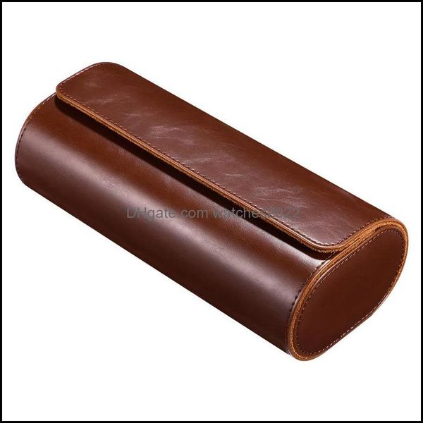 

watch boxes cases hemobllo watch roll travel case 3 slots leather s box organizer brown 220701 drop delivery 2022 watches accessories dhb20, Black;blue