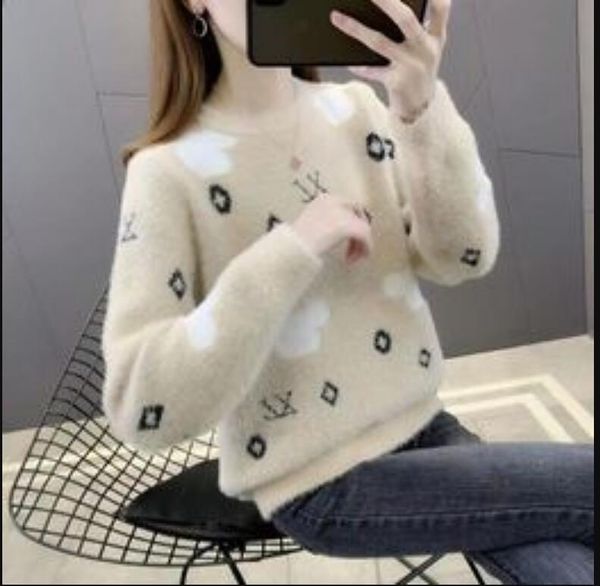 

women's sweaters o neck for knitted loose puff dress pullover lace up jumper apple casual, White;black