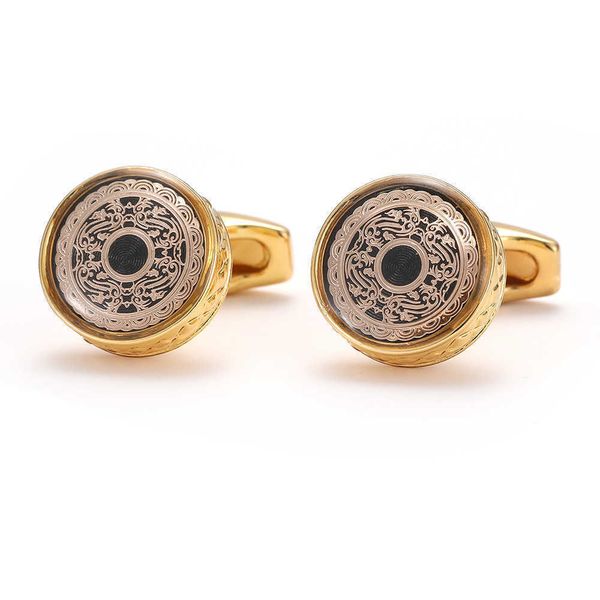 

men cufflinks gold round buttons fashion personality pattern formal casual dress shirt wedding cuff links gifts, Silver
