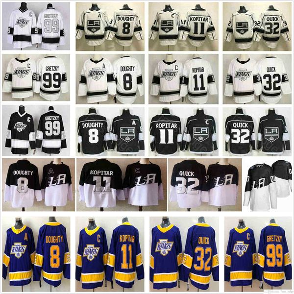 

jersey 2021 reverse retro los angeles kings''nhl''jerseys 8 drew doughty 11 anze kopitar 32 jonathan quick 99 wayne gret, Black;red