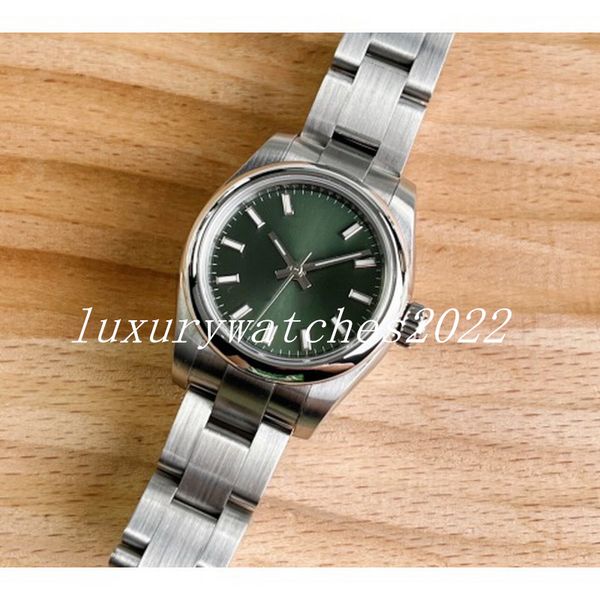 

new style watch v5 version women automatic mechanical 31mm smooth bezel stainless steel female luminous wristwatches, Slivery;brown