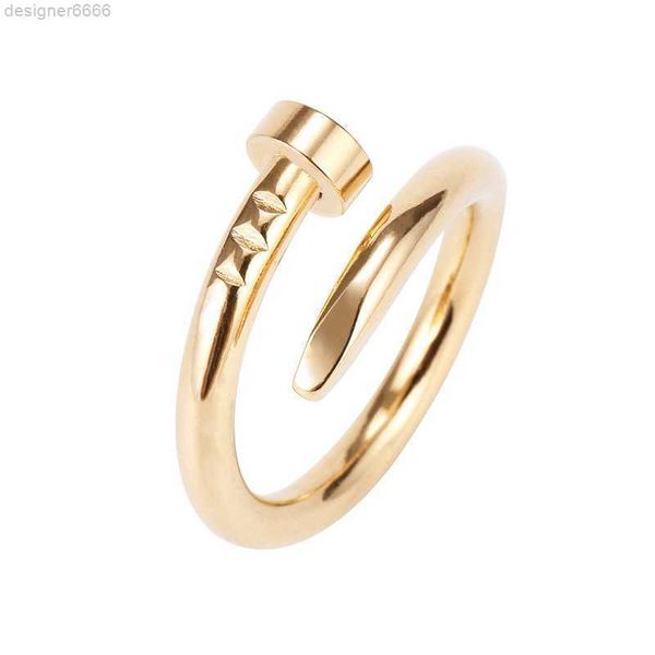 

designer nail ring luxury jewelry midi rings for women men titanium steel alloy gold-plated process fashion accessories never fade, Silver