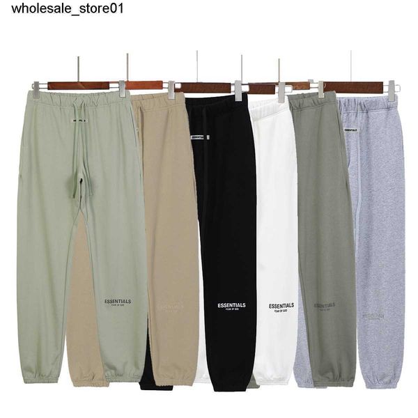 

men's pants designer fashion brand essential reflective casual men's women's sports fashion pants, Black