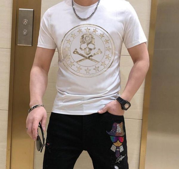 

2022 summer men's t shirt classic round neck short sleeve fashion sports tshirt, White;black