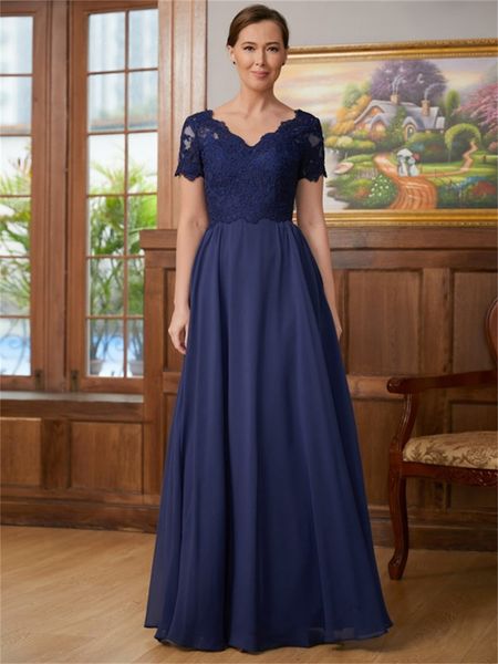 

mother of the bride dresses chiffon v-neck short sleeves length on the floor lace elegance more size new in, Black;red