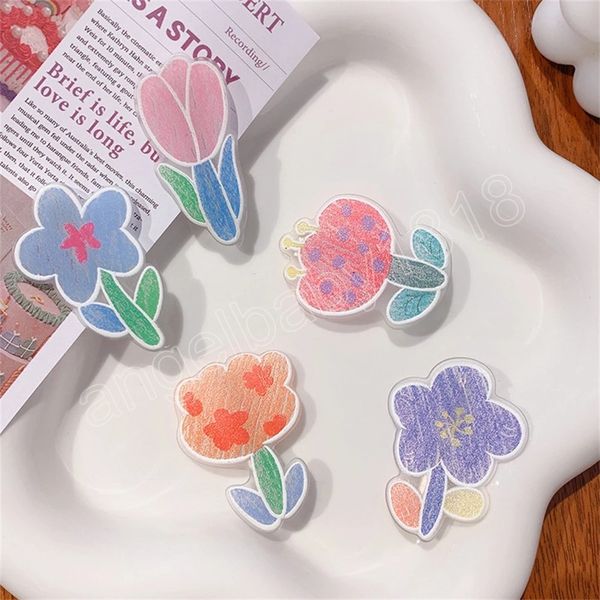 

children cute cartoon flower hairpins girls lovely hair clips women barrette hair accessories gift, Slivery;white
