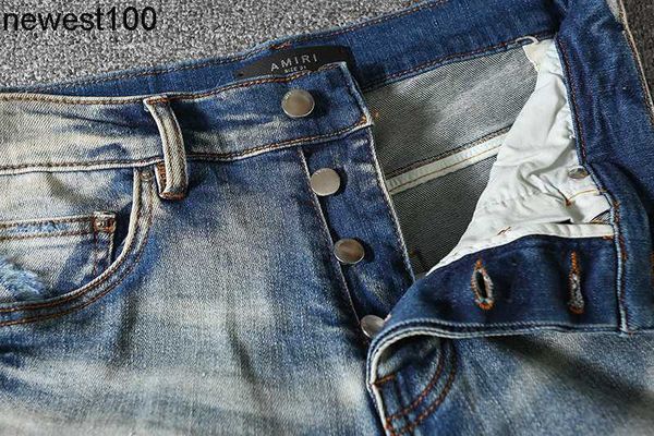 

men's jeans amirs designer blue hole jeans men's women's autumn