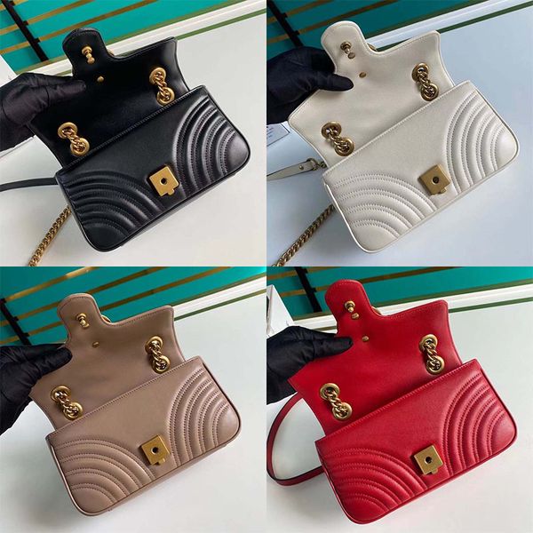

marmont for woman bag crossbody luxury designer shopping genuine leather shoulder bag gold silver primary g chain fashion women lady 26cm
