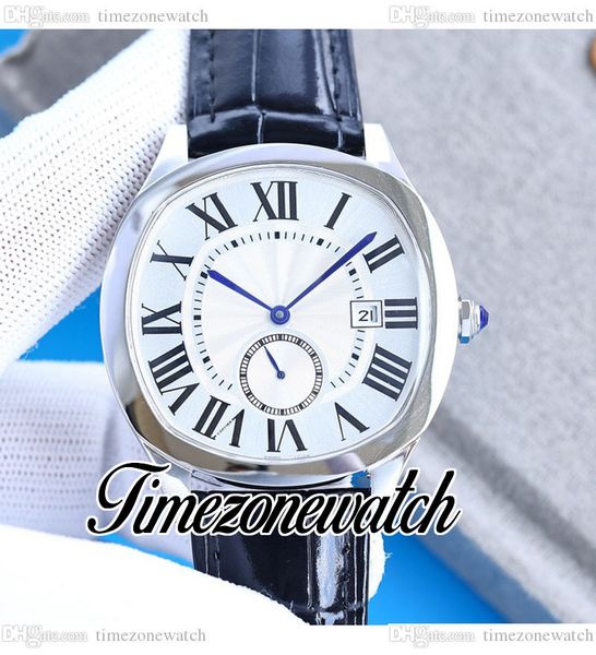 

twf drive cal.1904-ps mc automatic mens watch wsnm0015 wsnm0004 white textured dial steel case leather strap 40mm new watches timezonewatch, Slivery;brown
