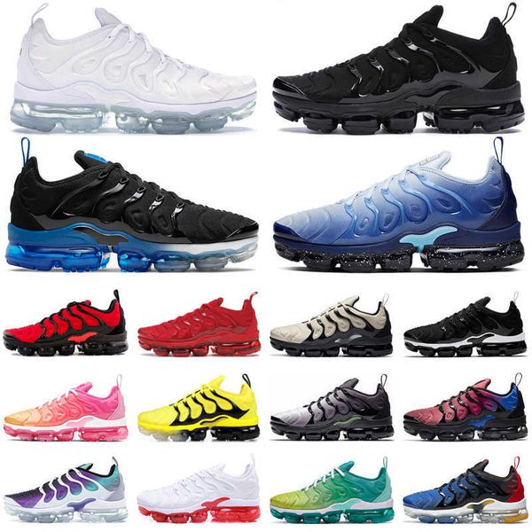 

tn plus running shoes mens trainers triple black white psychic pink laser orange violet blue bred outdoor sports sneakers size 36-47