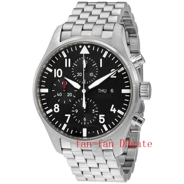 

with box papers 43mm cal.79320 automatic chronograph blue dial men's watch, Slivery;brown