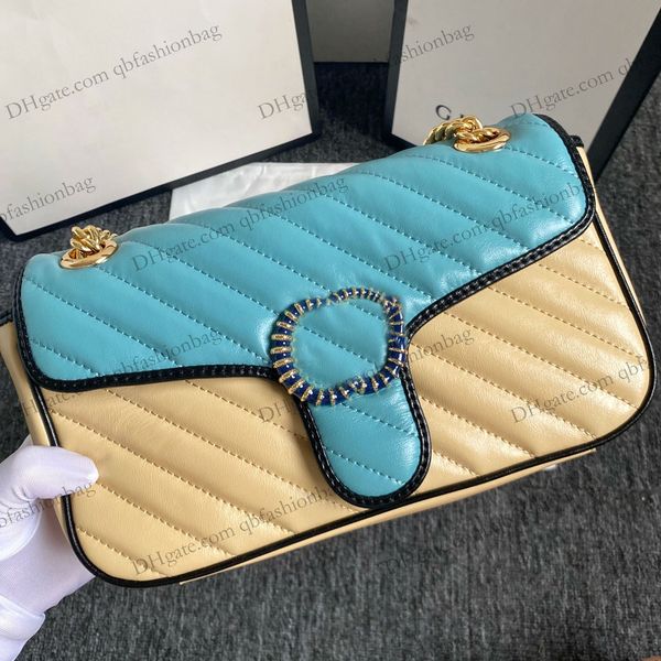 

italian luxury crossbody bag genuine leather twill quilted vintage gold metal hardware chain single shoulder strap womens marmont outdoor tr