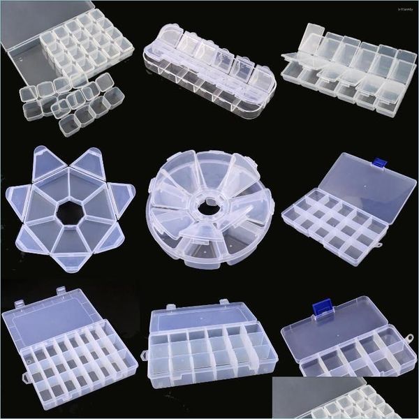 

jewelry pouches bags jewelry pouches transparent plastic storage boxes compartment adjustable craft organizer beads earrings display dhtjr, Pink;blue