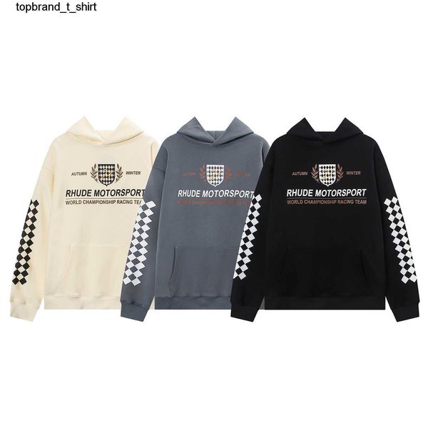 

new men's hoodies designer sweatshirts fashion brand rhude print loose casual couple fashion hoodie, Black