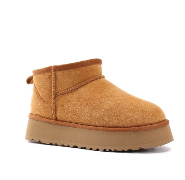 

boots 2022 designer australia platform boots warm winter snow boot thick bottom real leather slip-on fur ankle snow booties 545, Black