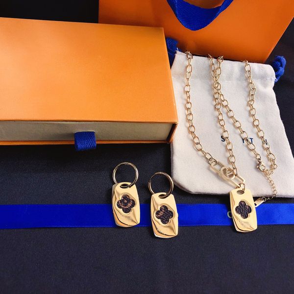 

fashion women luxury designer earrings necklace choker pendant chain 18k gold plated faux leather stainless steel letter necklaces wedding j, Silver