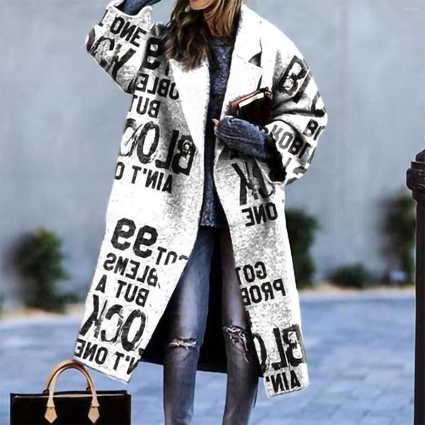 

women's trench coats women plaid print wool blend cardigan elegant office lady turn-down collar single button outwear loose coat autumn, Tan;black