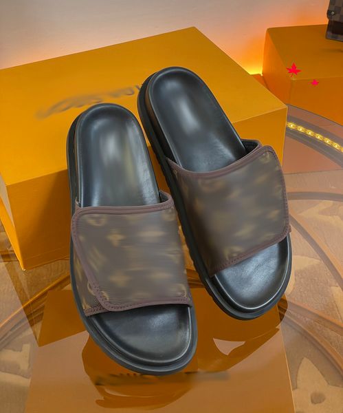 

2023 fashion women sandals genuine leather slippers summer flat stylist slides ladies beach sandal party wedding slipper with box -k069, Black
