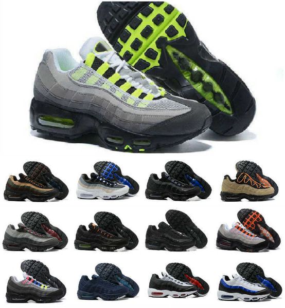 

running shoes sport trainers sneakers triple black white neon khaki total orange light p blue iron smoke grey brown 95 men hombre