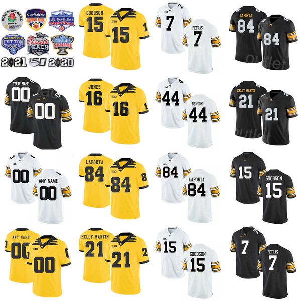 

ncaa iowa hawkeyes college football 15 tyler goodson jersey 21 ivory kelly-martin 84 sam laporta 16 charlie jones 44 seth benson 7 spencer p, Black