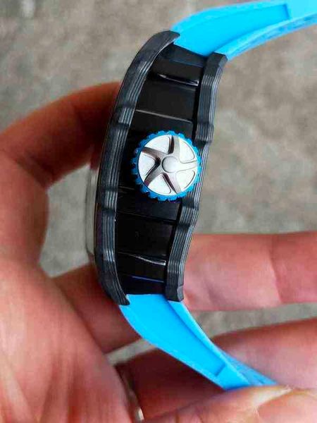 

luxury mens mechanics watch richa st quality blue rubber strap men's fashion business sports automatic mechanical movement mens es newe