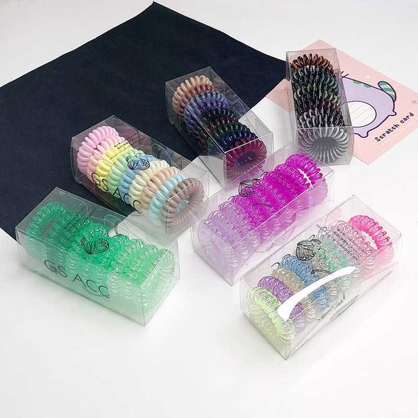 

fashion phone line hair tie woman girl sweet scrunchie headdress ponytail stand elastic hair accessories children, Slivery;white
