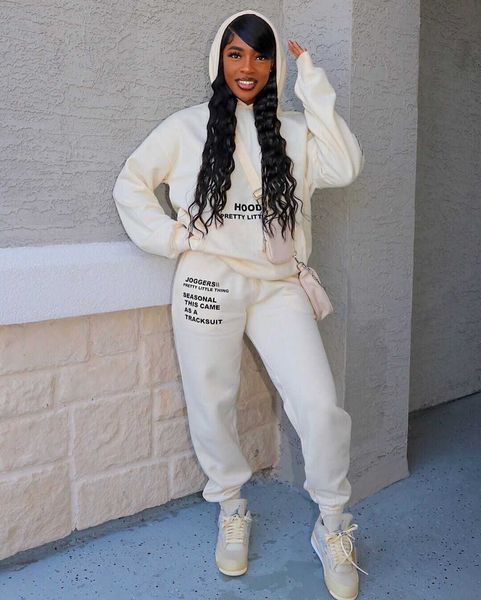

women's two piece pants fashion letter print jogging suits for women 2 piece set women tracksuit green sweat suits women matching sets, White