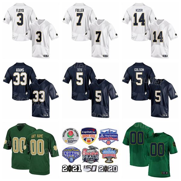 

ncaa football college 3 michael floyd jersey 33 josh adams 14 deshone kizer 5 manti teo 5 everett golson 7 will fuller v university all stit, Black