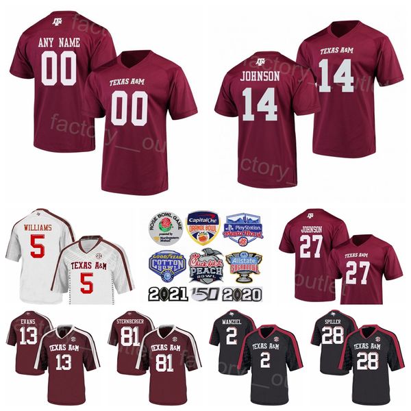 

ncaa a&m texas aggies college football 45 edgerrin cooper jersey university 8 yulkeith brown 34 lj johnson jr 14 max johnson 1 evan stewart, Black