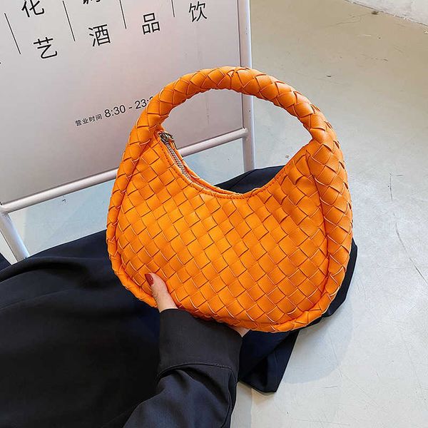 

bottess bags venetas fashion western casual small women's 2022 summer new versatile straw woven shoulder armpit have logo