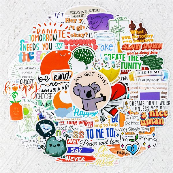 

50pcs inspirational positive stickers for water bottles motivational sticker teens students teachers vinyl waterproof durable lapsticker bp2