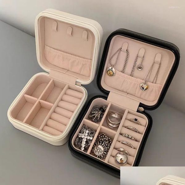 

jewelry pouches bags jewelry pouches portable storage box candy color travel organizer case earrings necklace ring display drop deli dhjad, Pink;blue