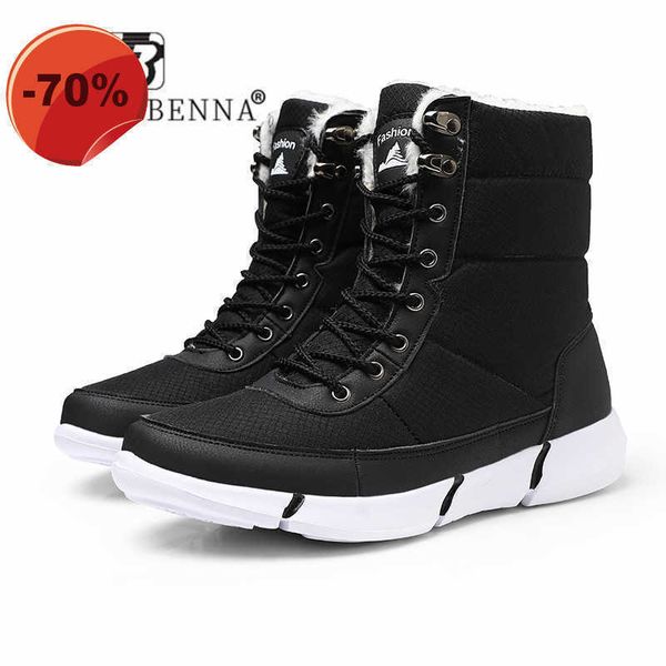 

2021 men boots lace up winter fur plush warm fashion boots for men waterproof mesh safety shoes snow black big size 48 201215, Black;brown