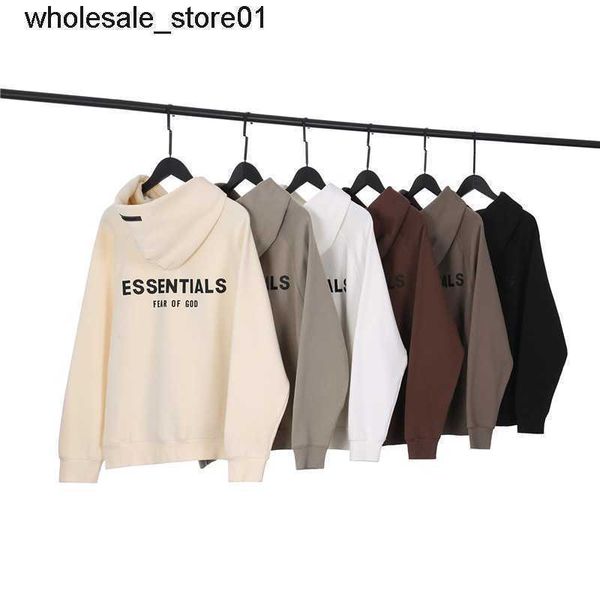 

new men's hoodies designer sweatshirts essential back glue dropping plush sweater streetwear hoodie, Black
